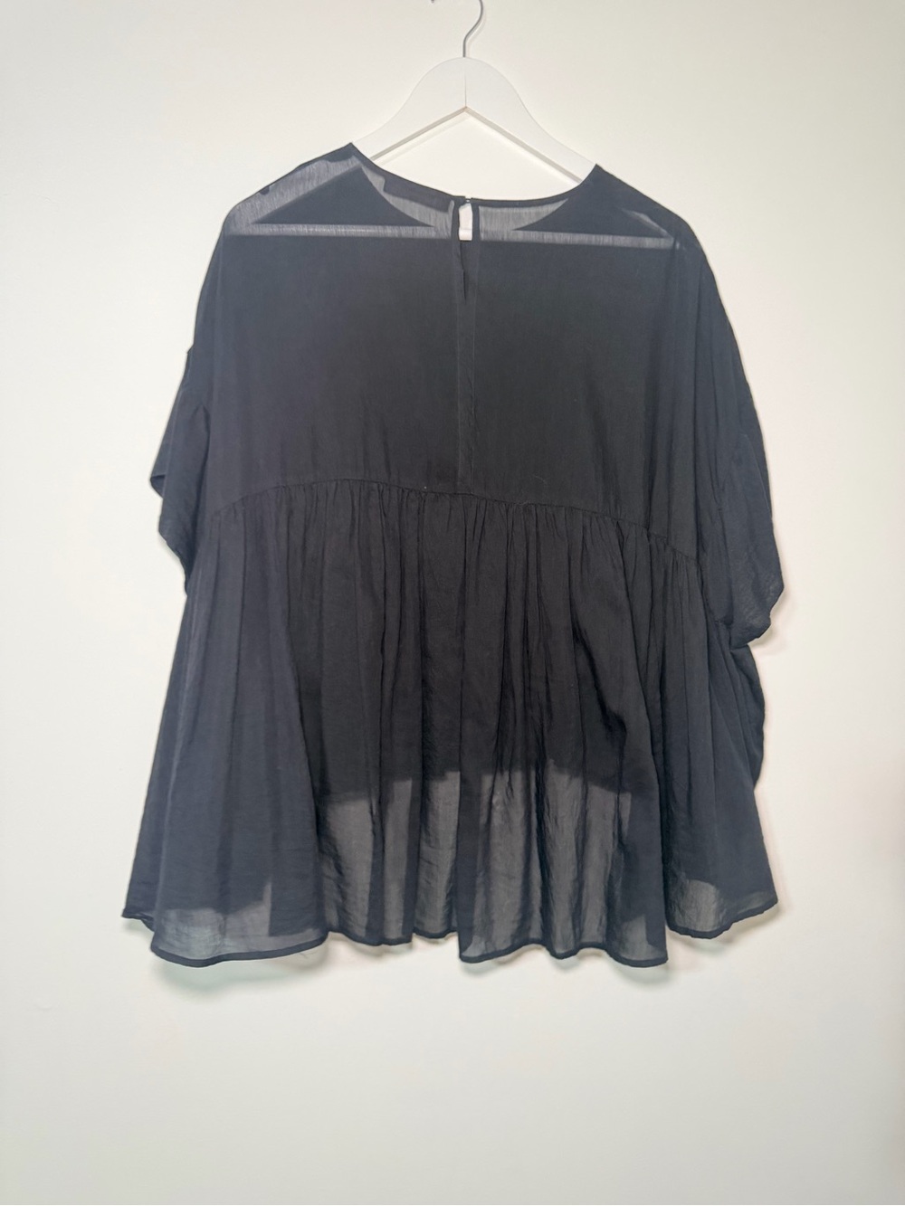 AllSaints Black Tiered Flow Top - Picture 3 of 5